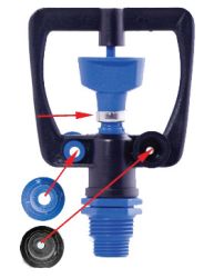 BÉC 2 tia hình vuông ren ngoài 17-21   BB-9011A (đen- xanh dương)
*trên thân có kèm 2 họng phun thay thế*